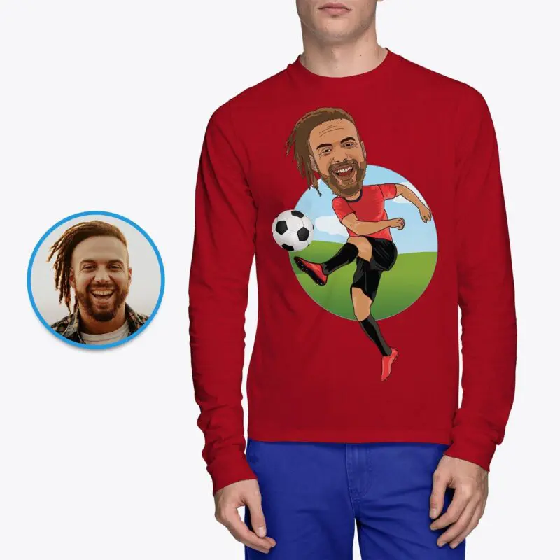 Custom Male Footballer T-Shirt | Personalized Soccer Tee Adult shirts www.customywear.com