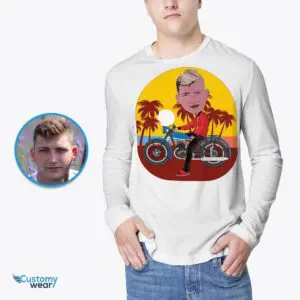 Personalized Motor-Biker Beach Shirt | Custom Photo Tee for Motorcycle Enthusiasts Adult shirts www.customywear.com