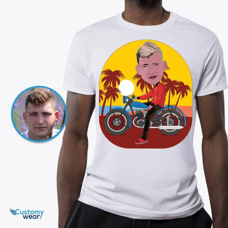 Personalized Motor-Biker Beach Shirt | Custom Photo Tee for Motorcycle Enthusiasts Adult shirts www.customywear.com