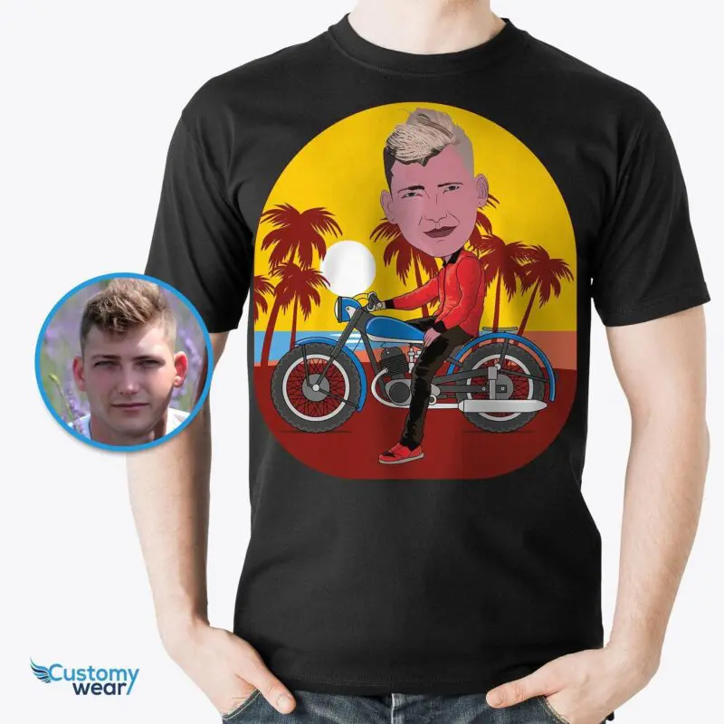 Personalized Motor-Biker Beach Shirt | Custom Photo Tee for Motorcycle Enthusiasts Adult shirts www.customywear.com