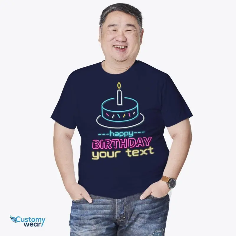 Custom Neon Sign Birthday Name Shirt | Personalized LED Style Tee Adult shirts www.customywear.com