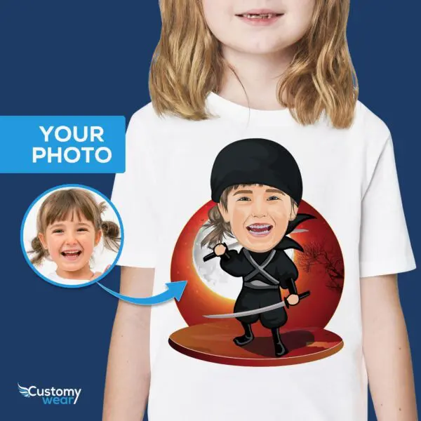 Custom Ninja Girl Katana Shirt | Personalized Youth Tee | Inspirational Gift Axtra - ALL vector shirts - male www.customywear.com