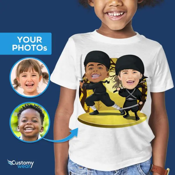 Custom Ninja Siblings Shirt | Personalized Youth Tee | Ninja Kids Gifts Axtra - ALL vector shirts - male www.customywear.com