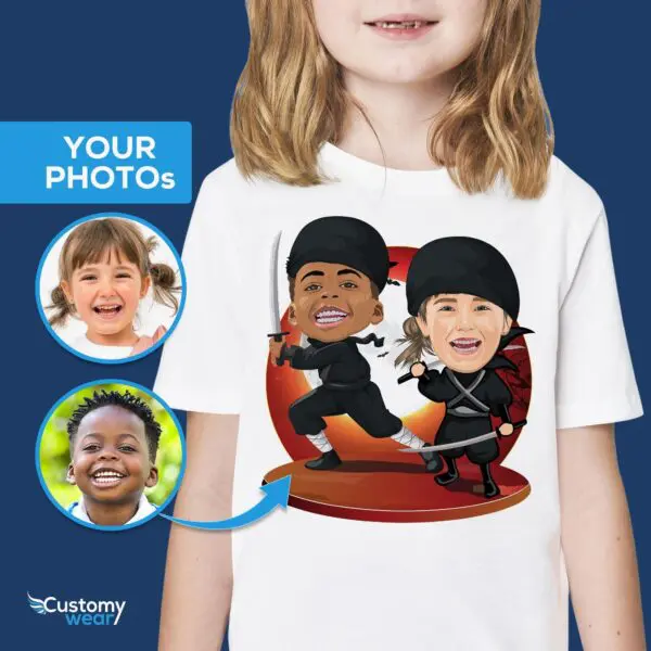 Custom Ninja Siblings Shirt | Personalized Youth Tee | Ninja Kids Gifts Axtra - ALL vector shirts - male www.customywear.com