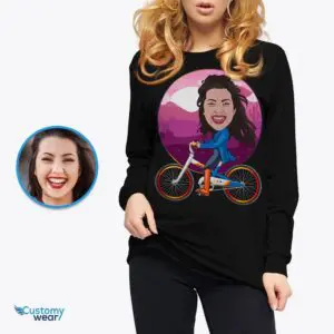 Custom Bicycle Caricature Gifts | Personalized Cycling T-Shirt Adult shirts www.customywear.com