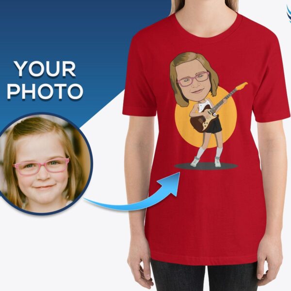 Personalized T-Shirt Design Women Photo Portrait Art | Custom Electric Guitar Music Tee Adult shirts www.customywear.com