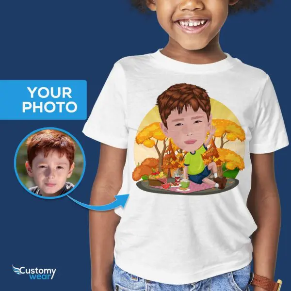 Custom Picnic Boy Shirt | Personalized Youth Outdoor Garden Party Tee Axtra - ALL vector shirts - male www.customywear.com