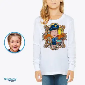 Custom Police Girl Shirt – Personalized Youth Tee with Your Photo Axtra - ALL vector shirts - male www.customywear.com