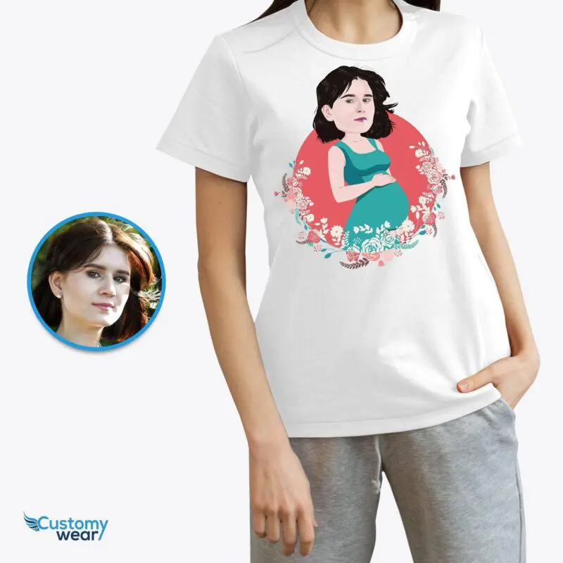 Custom Pregnant Woman Shirt – Personalized Pregnancy Tee for Wife, Sister, Mom Adult shirts www.customywear.com
