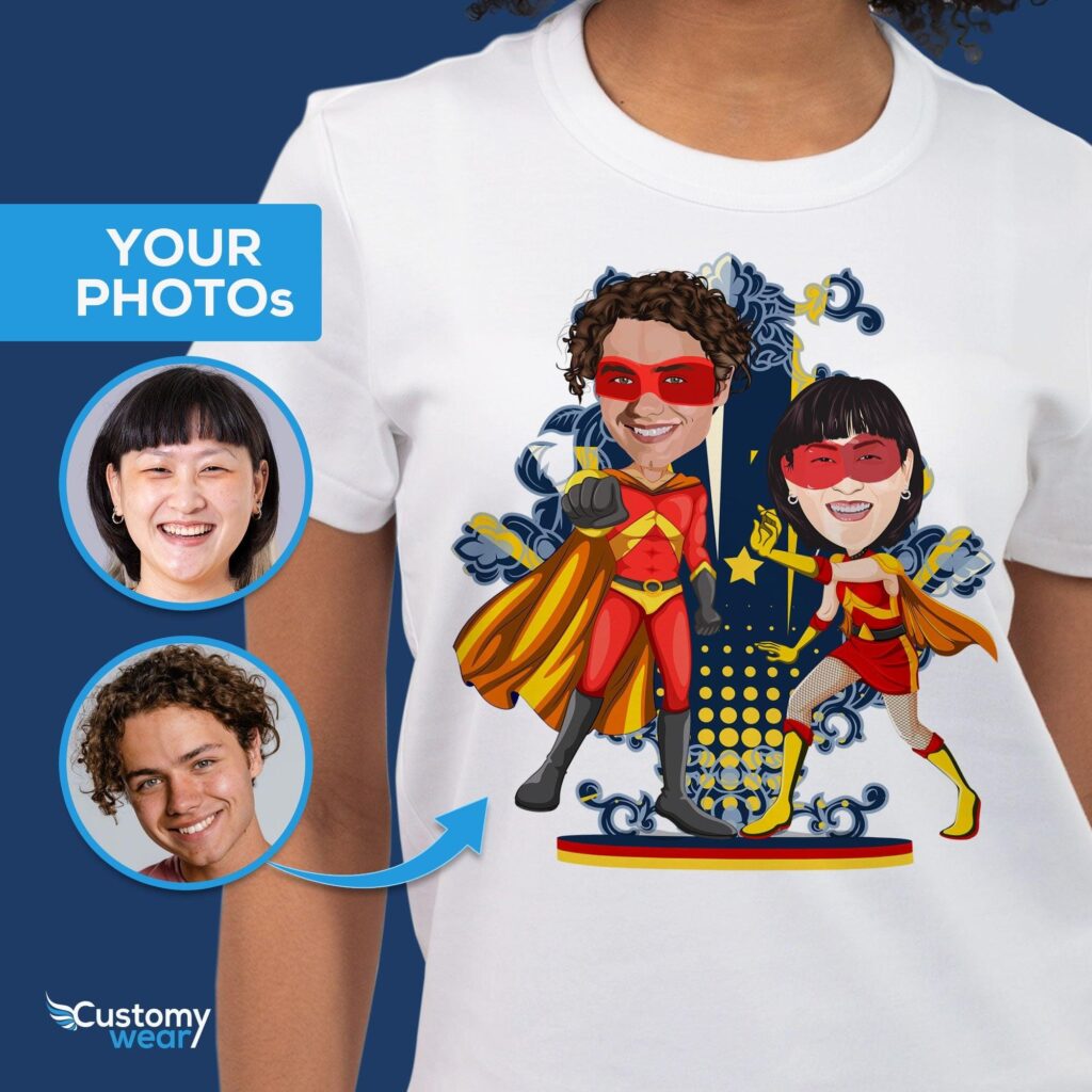 Powerful Love Unleashed – Custom Supercouple Shirts for Superhero Anniversary! Adult shirts www.customywear.com