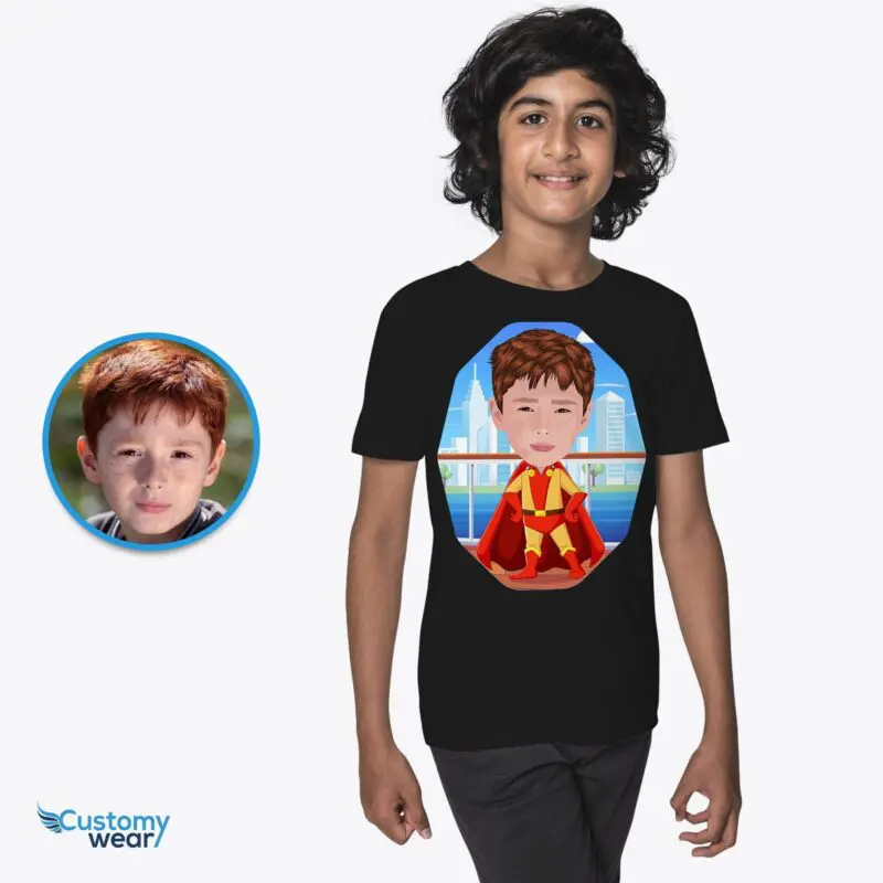 Personalized Superhero Boy Shirt – Unleash Your Inner Hero! Axtra – Superhero – men www.customywear.com