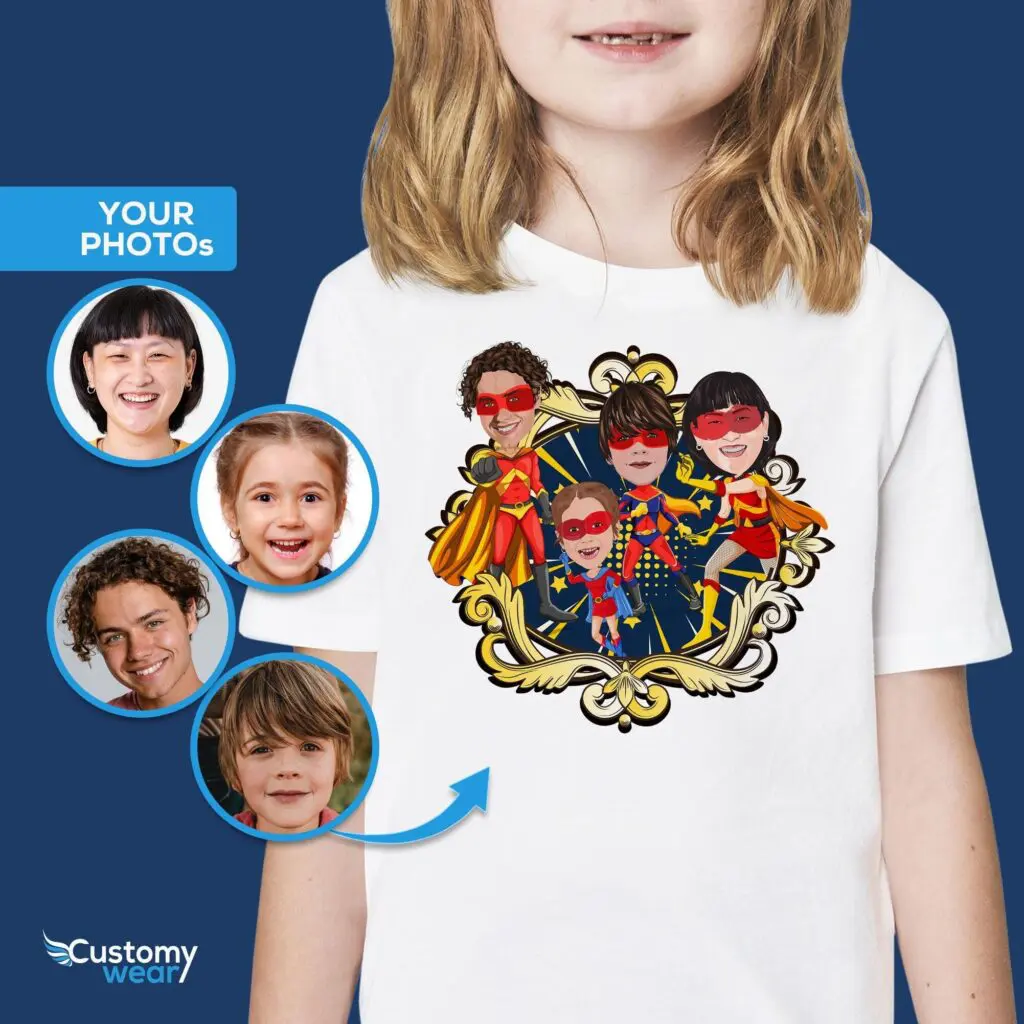 Personalized Superhero Family Tee – Unite as Superheroes! Adult shirts www.customywear.com