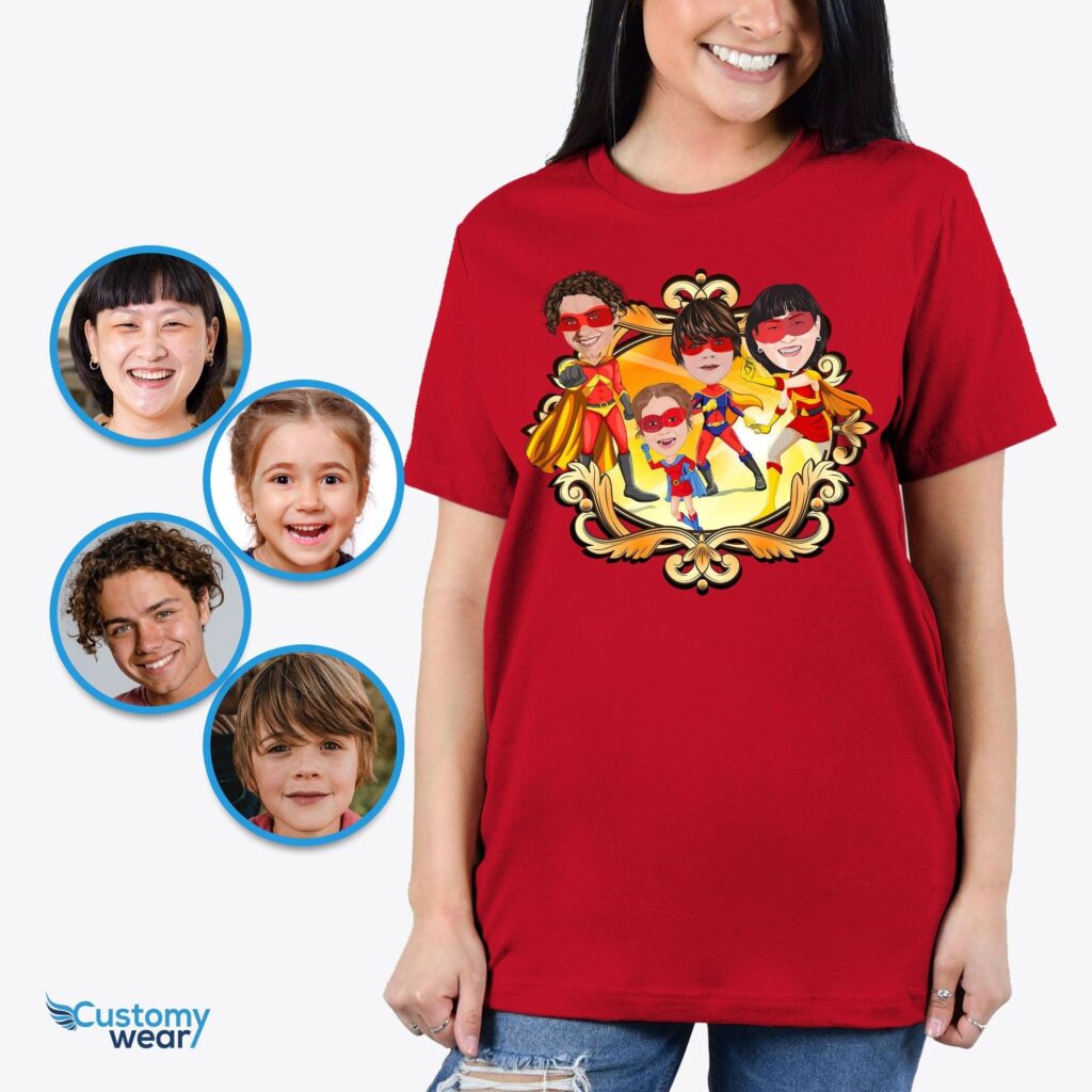 Superhero Family Personalized Tee – Unite the Super Squad! Adult shirts www.customywear.com