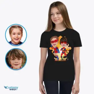 Personalized Superhero Siblings Youth Tee Axtra - ALL vector shirts - male www.customywear.com