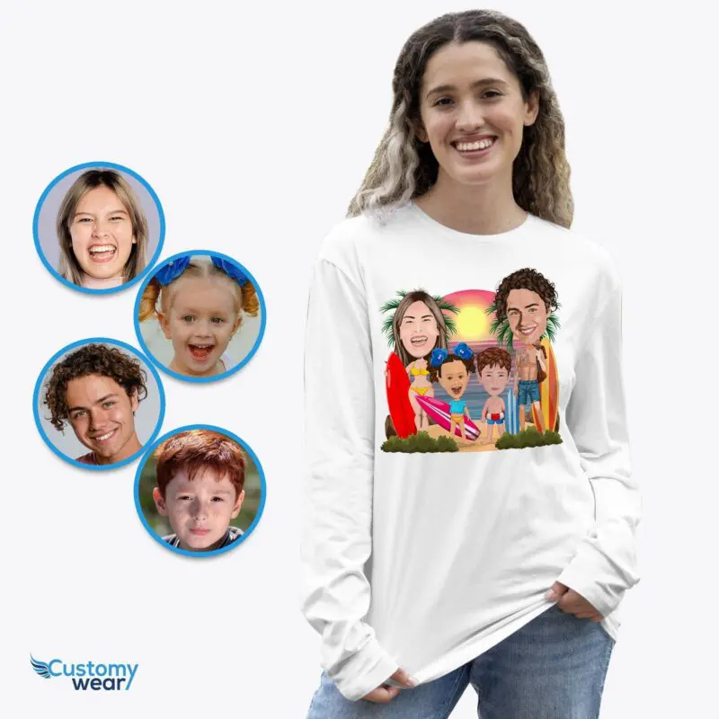 Surfing lover family shirts Adult shirts www.customywear.com