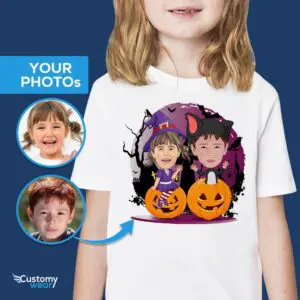 Personalized Witchy Girl Pumpkin T-shirt | Custom Halloween Tee Axtra - ALL vector shirts - male www.customywear.com