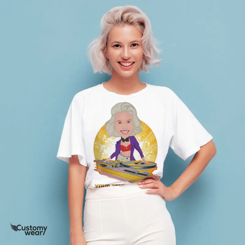Personalized Women’s DJ Globe T-Shirt | Custom DJ Music Tee Adult shirts www.customywear.com