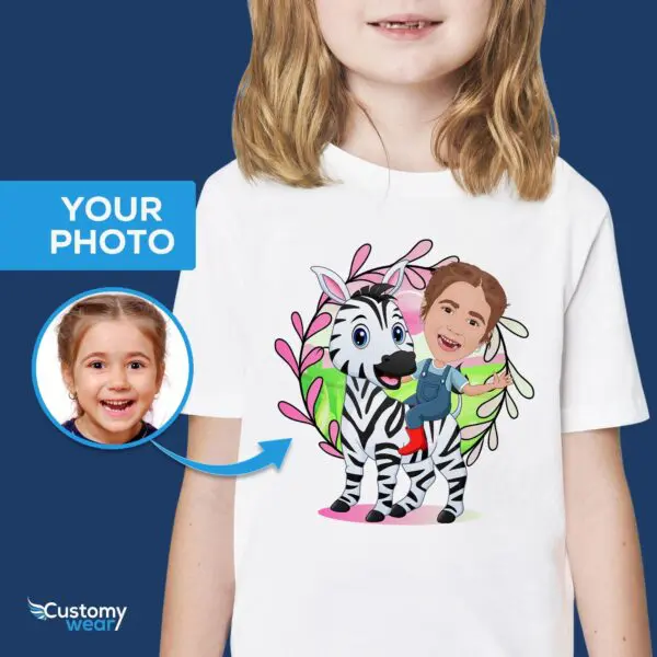 Personalized Zebra Riding Shirt | Custom Adventure Tee for All Ages Axtra - ALL vector shirts - male www.customywear.com