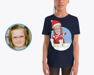 Personalized Christmas T-Shirt | Custom Santa Claus Snowboarding Tee for Women and Girls Adult shirts www.customywear.com