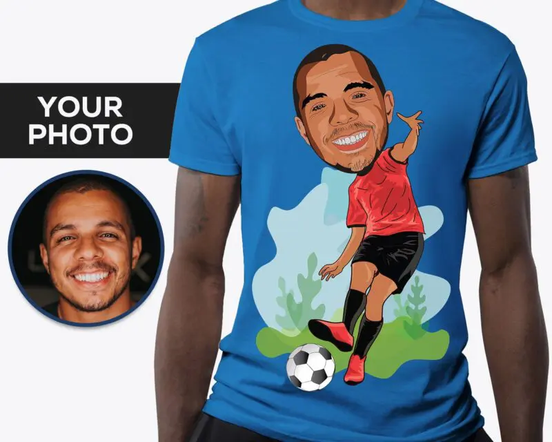 Personalized Soccer Player T-Shirt | Custom Football Tee with Playground Kick Axtra - ALL vector shirts - male www.customywear.com