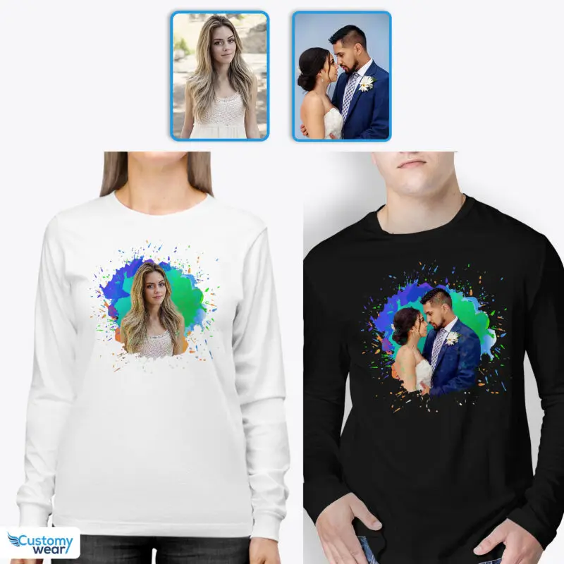 Personalized Custom Photo T-Shirt for Boyfriend’s Wedding – Heartfelt Memories Custom arts - Color Splash www.customywear.com