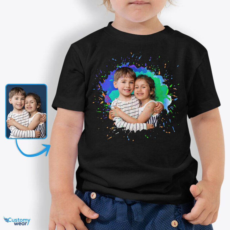 Cherished Moments: Personalized Toddler Custom Photo T-Shirts Custom arts - Color Splash www.customywear.com