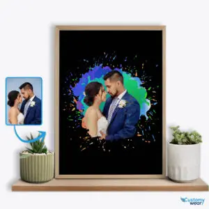 Eternal Memories Captured Personalized Custom Photo Poster for Groom’s Wedding Gift Custom arts - Color Splash www.customywear.com