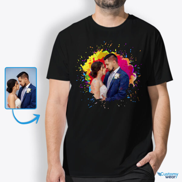 Personalized Valentine’s Day Gift for Husband – Custom Image T-Shirt for Your Special Moments Custom arts - Color Splash www.customywear.com