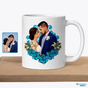 Custom Men’s Valentine Mug : Personalized Gift for Men Custom arts - Floral Design www.customywear.com