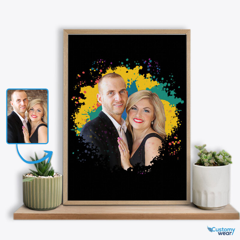 Personalized Custom Picture Poster for Husband and Wife Anniversary Gifts | Capture Your Love Story in Art Custom arts - Color Splash www.customywear.com