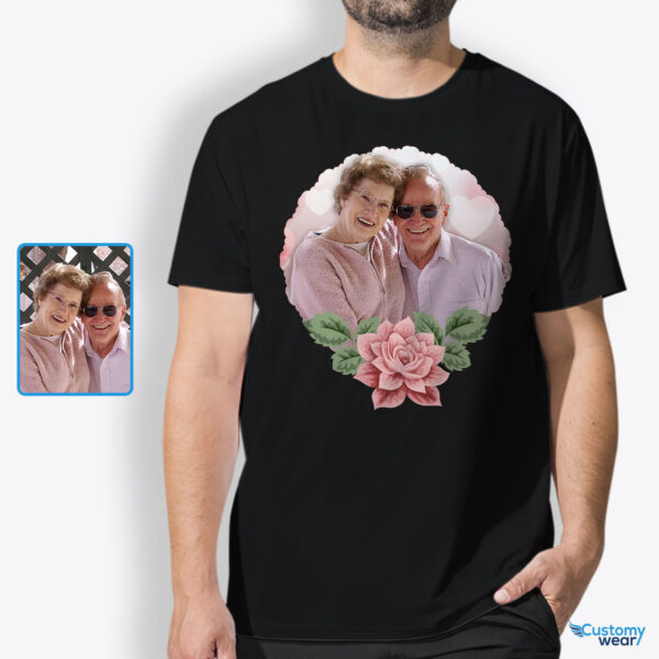 Custom Name & Rose Design T-Shirt for Him – Thoughtful Anniversary Gift Custom arts - Floral Design www.customywear.com