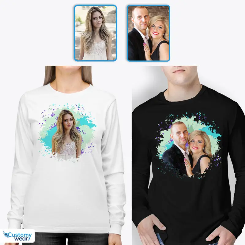 Exclusive Custom Photo T-Shirt for Future Couple | Engagement Special Gifts Custom arts - Color Splash www.customywear.com