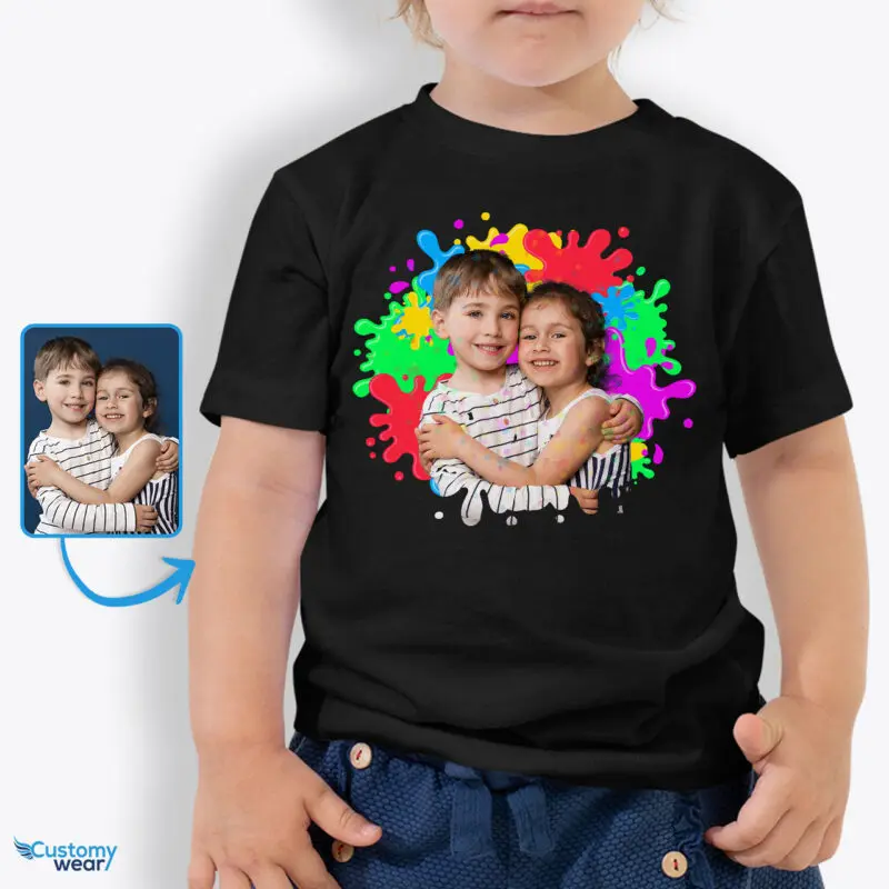 Trending Birthday Gifts: Personalized Custom Photo T-Shirt for Your Children Siblings Custom arts - Color Splash www.customywear.com