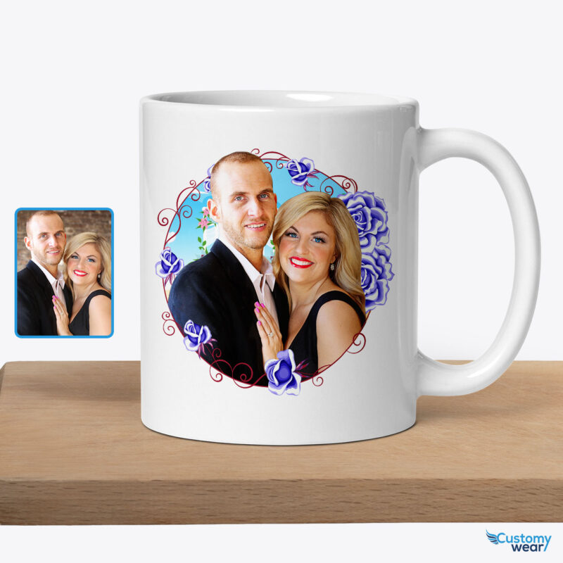 Custom Valentine’s Gift: Personalized Mug for Girlfriend and Wife Custom arts - Floral Design www.customywear.com