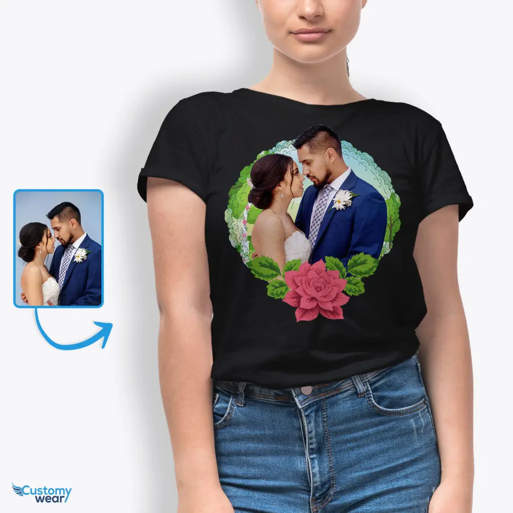 Personalized Floral Art T-Shirt for Her – Valentine’s Day Gift Idea Custom arts - Floral Design www.customywear.com