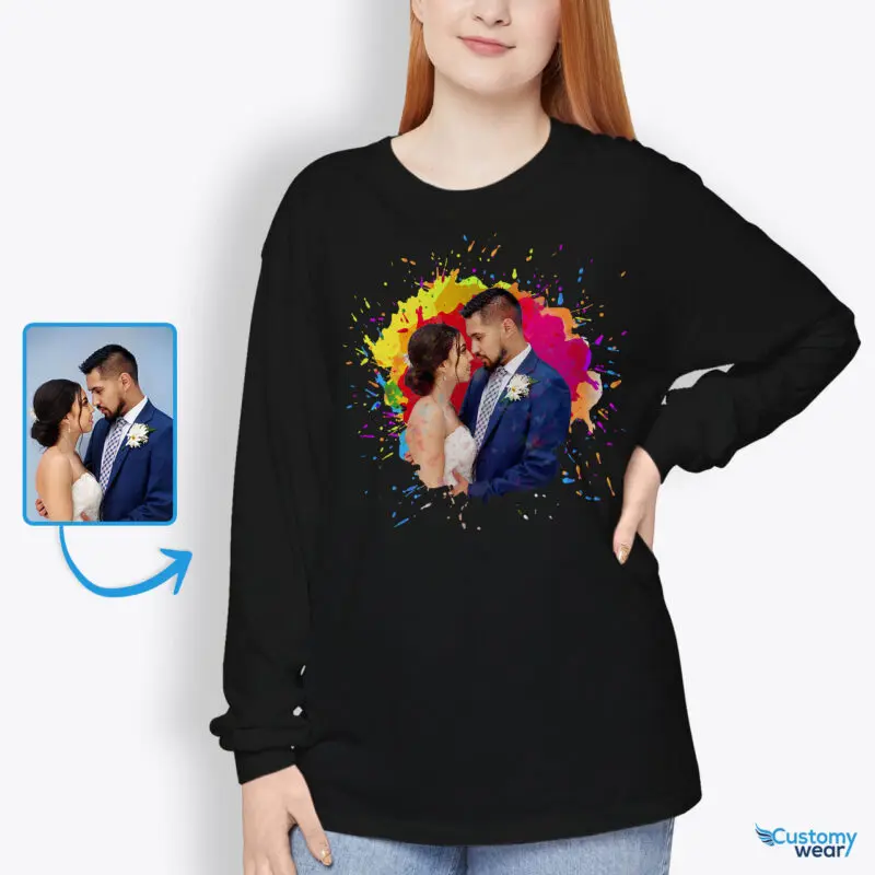 Personalized Valentine’s Day Gift: Custom Image T-Shirt for Girlfriend Custom arts - Color Splash www.customywear.com