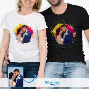 Personalized Valentine’s Day Matching Couple T-Shirts – Custom Image Apparel Custom arts - Color Splash www.customywear.com