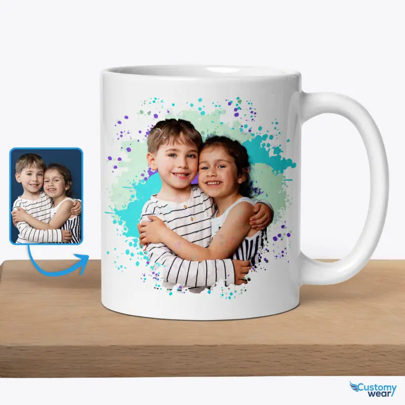 Playful Personalized Photo Mug | Unique Special Gifts for Children Custom arts - Color Splash www.customywear.com