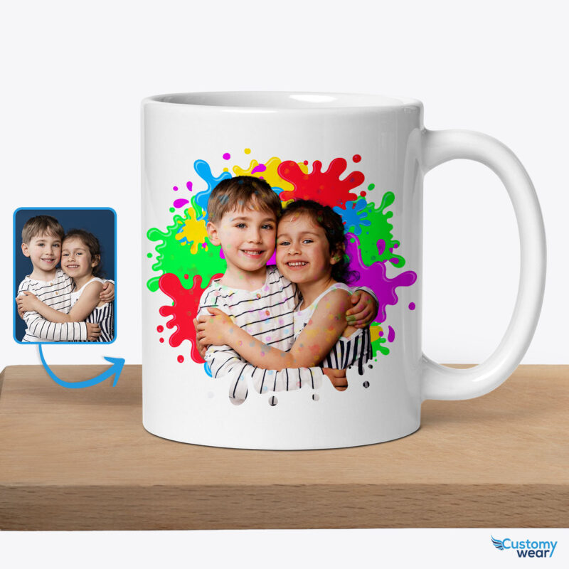 Twin Children’s Personalized Custom Photo Mug | Trending Birthday Gifts of Shared Memories and Joy Custom arts - Color Splash www.customywear.com