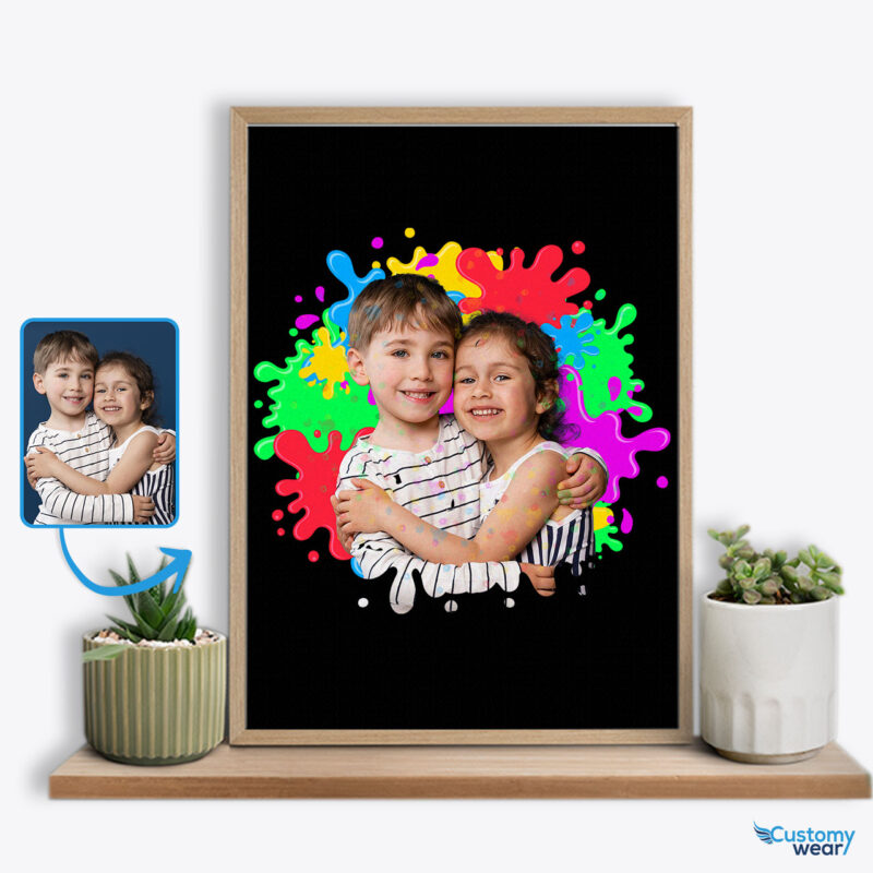 Personalized Twin Children’s Custom Photo Poster | Trending Birthday Gifts of Shared Memories and Joy Custom arts - Color Splash www.customywear.com