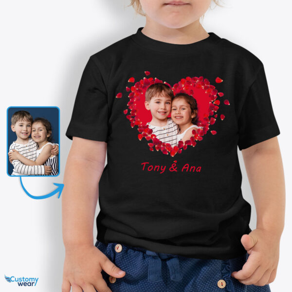 Heartfelt Gift for Toddlers: Personalized Flower Heart Toddler T-Shirt Custom arts : Flower heart www.customywear.com