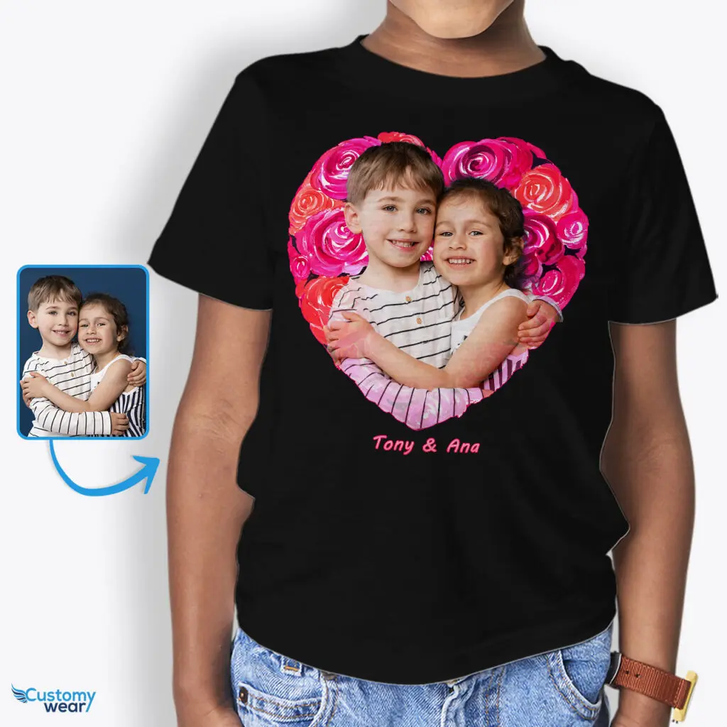 Kids’ Custom Roses T-Shirt: Designed Just for You Custom arts : Flower heart www.customywear.com