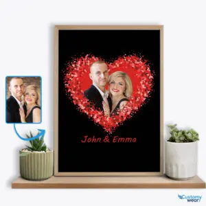 Couple’s Valentine’s Floral Gallery: Custom Photo Poster for Both Custom arts : Flower heart www.customywear.com