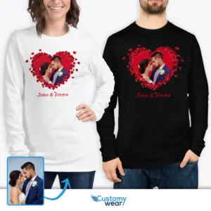 Love in Bloom: Personalized Flower Heart T-Shirts – Perfect Valentine’s Day Gift for Couples Custom arts : Flower heart www.customywear.com