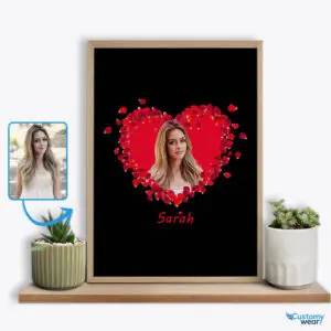 Personalized Valentine Flower Heart Poster for Girlfriend – Blossoming Love Custom arts : Flower heart www.customywear.com