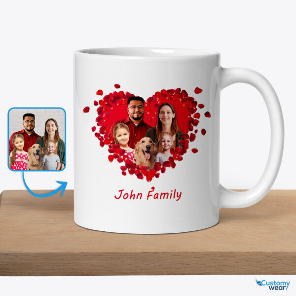 Symbol of Love: Personalized Valentine Flower Heart Mug for Husband and Wife Custom arts : Flower heart www.customywear.com