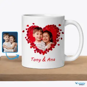 Heartwarming Surprise for Kids: Personalized Flower Heart Mug Custom arts : Flower heart www.customywear.com