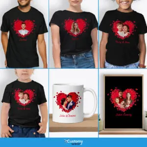 Husband’s Valentine’s Day Surprise: Personalized Floral Heart Tee Custom arts : Flower heart www.customywear.com