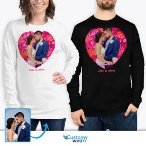 Custom Valentines Roses T-Shirt: Personalized Photo Artwork for Your Valentine Custom arts : Flower heart www.customywear.com