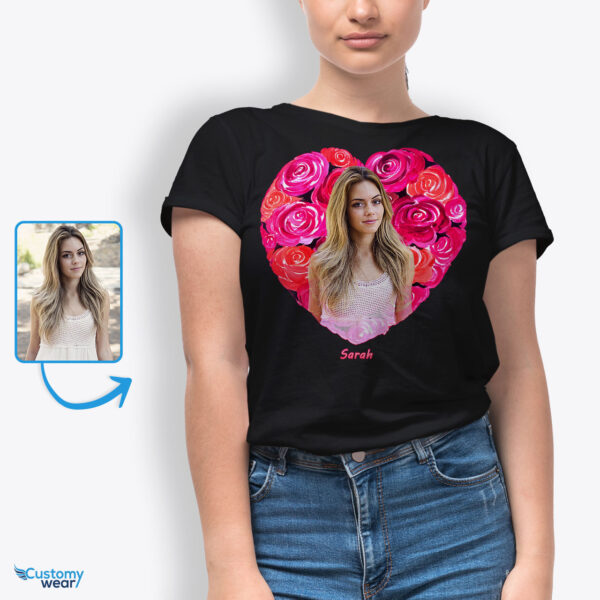 Custom Valentines Roses Tee: Design Your Love Story for Her Custom arts : Flower heart www.customywear.com